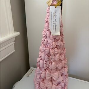 Pink Coquette Bow Christmas Tree with Gold Base